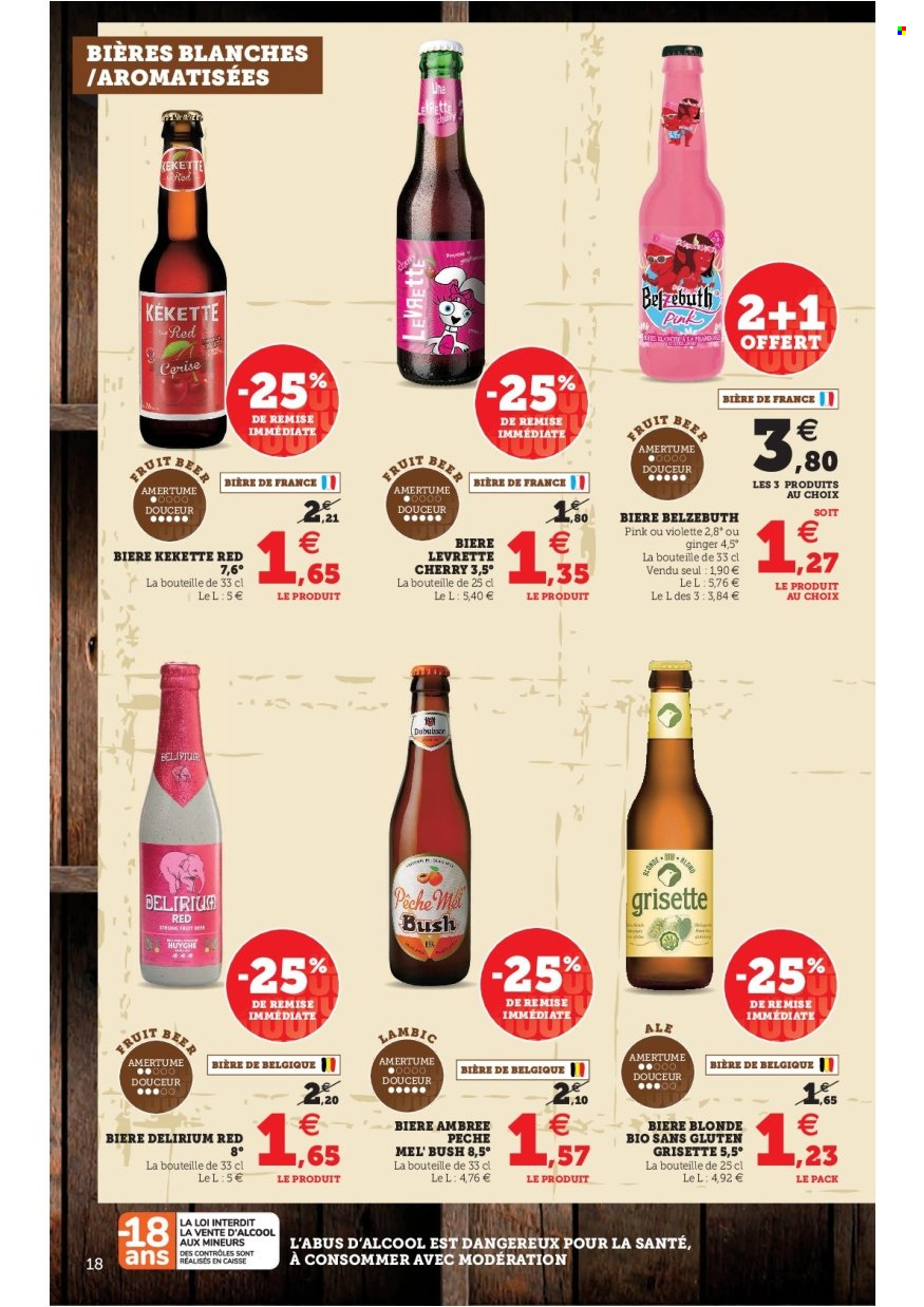thumbnail - Catalogue HYPER U - 31/05/2022 - 11/06/2022 - Produits soldés - bière, bière blonde, Belzebuth, pêche. Page 18.