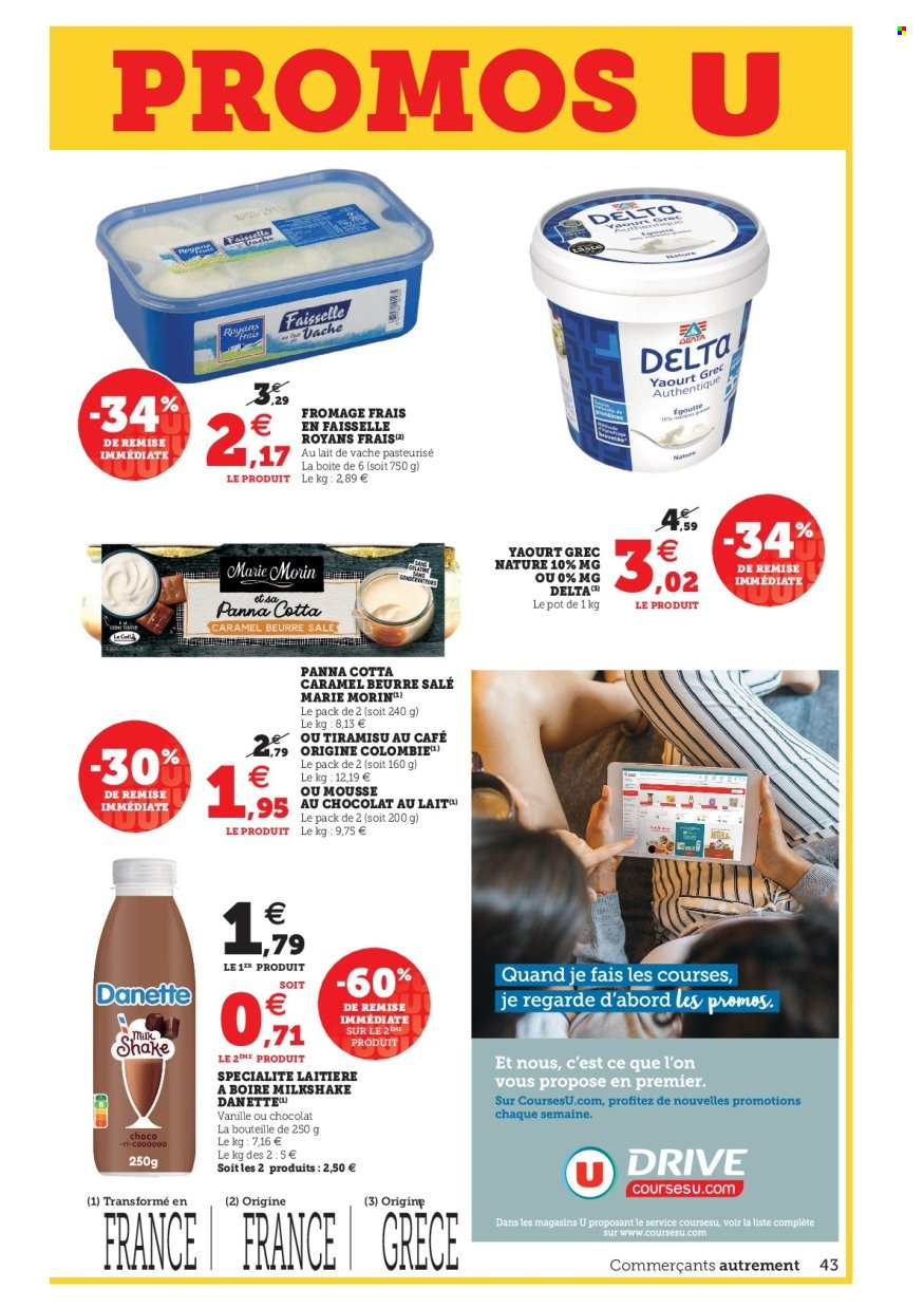 thumbnail - Catalogue HYPER U - 31/05/2022 - 11/06/2022 - Produits soldés - fromage, fromage frais, yaourt, Danette, dessert au lait. Page 43.