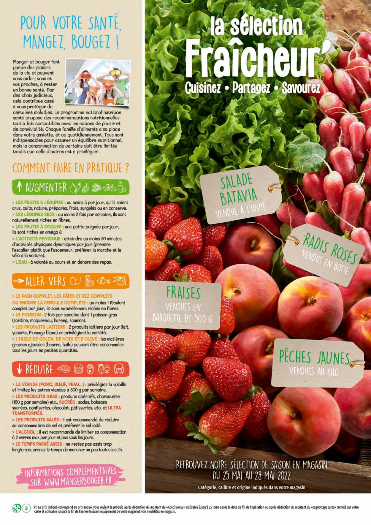 thumbnail - Catalogue CocciMarket - 25/05/2022 - 05/06/2022 - Produits soldés - fraises, salade, salade batavia, radis, viande de veau, hareng, fromage, yaourt, beurre, huile de colza. Page 2.