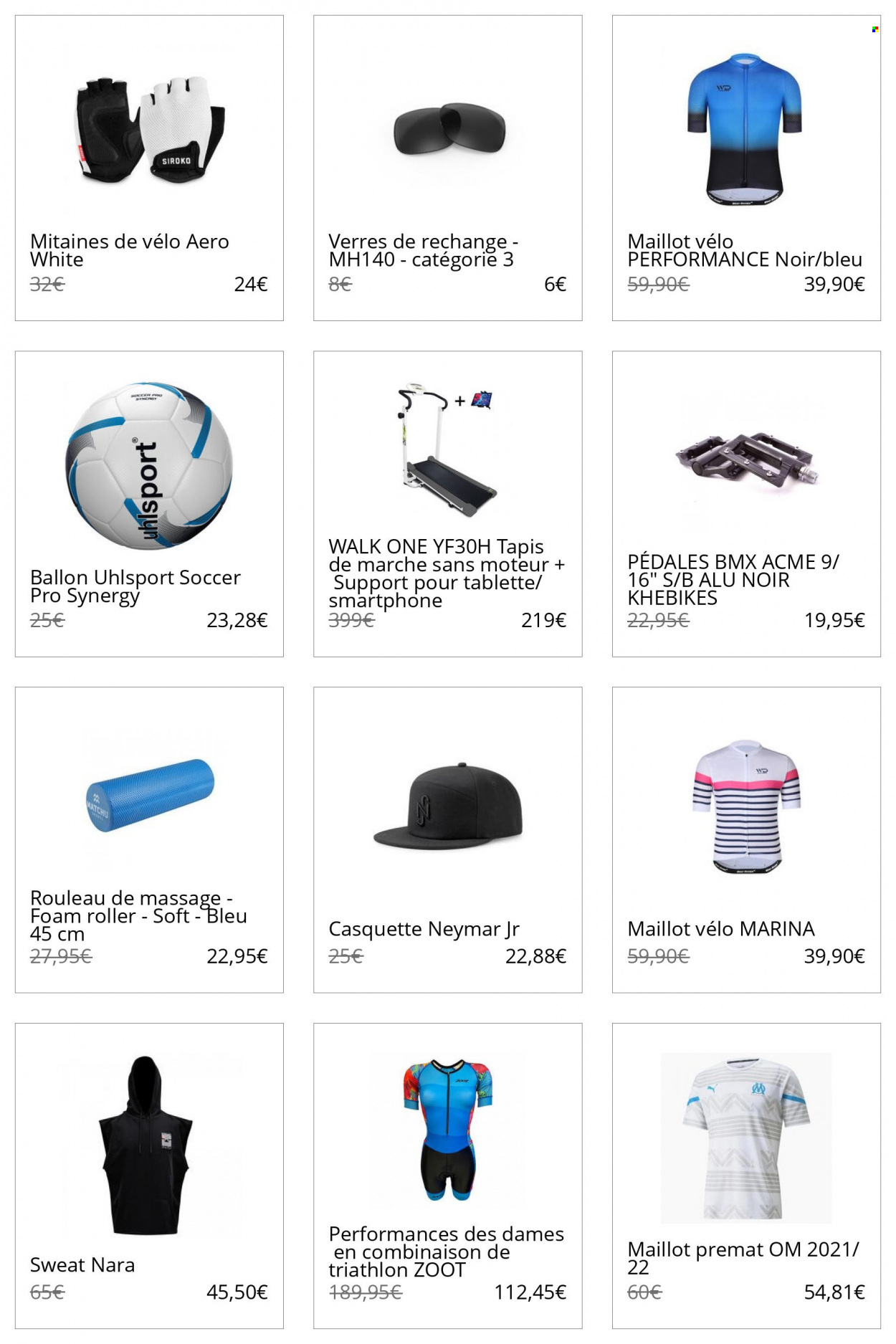 thumbnail - Catalogue Decathlon - Produits soldés - maillot, sweat-shirt, casquette, ballon. Page 48.