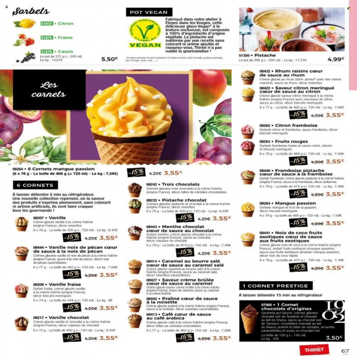 thumbnail - Catalogue Thiriet - 08/06/2022 - 01/07/2022 - Produits soldés - glace, sorbet, pralinés, menthe, noix de pecan. Page 62.