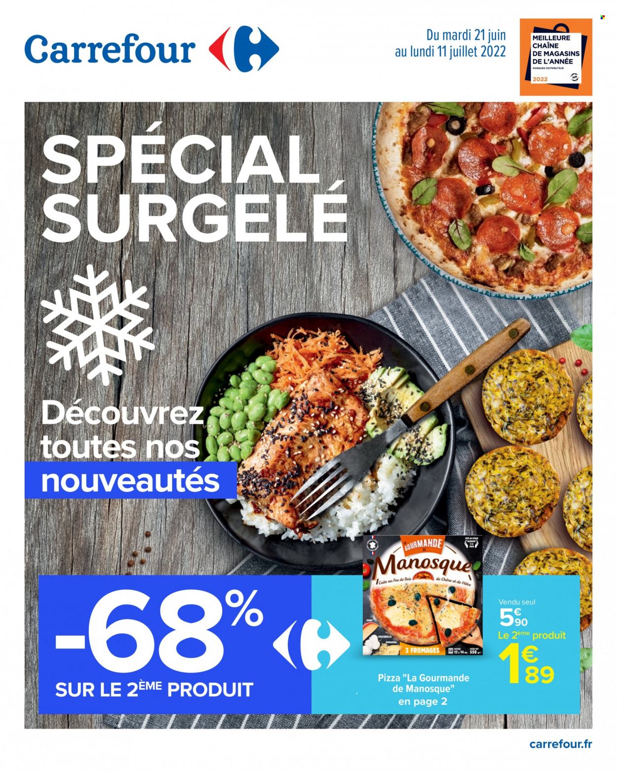 thumbnail - Catalogue Carrefour Hypermarchés - 21/06/2022 - 11/07/2022 - Produits soldés - pizza. Page 1.