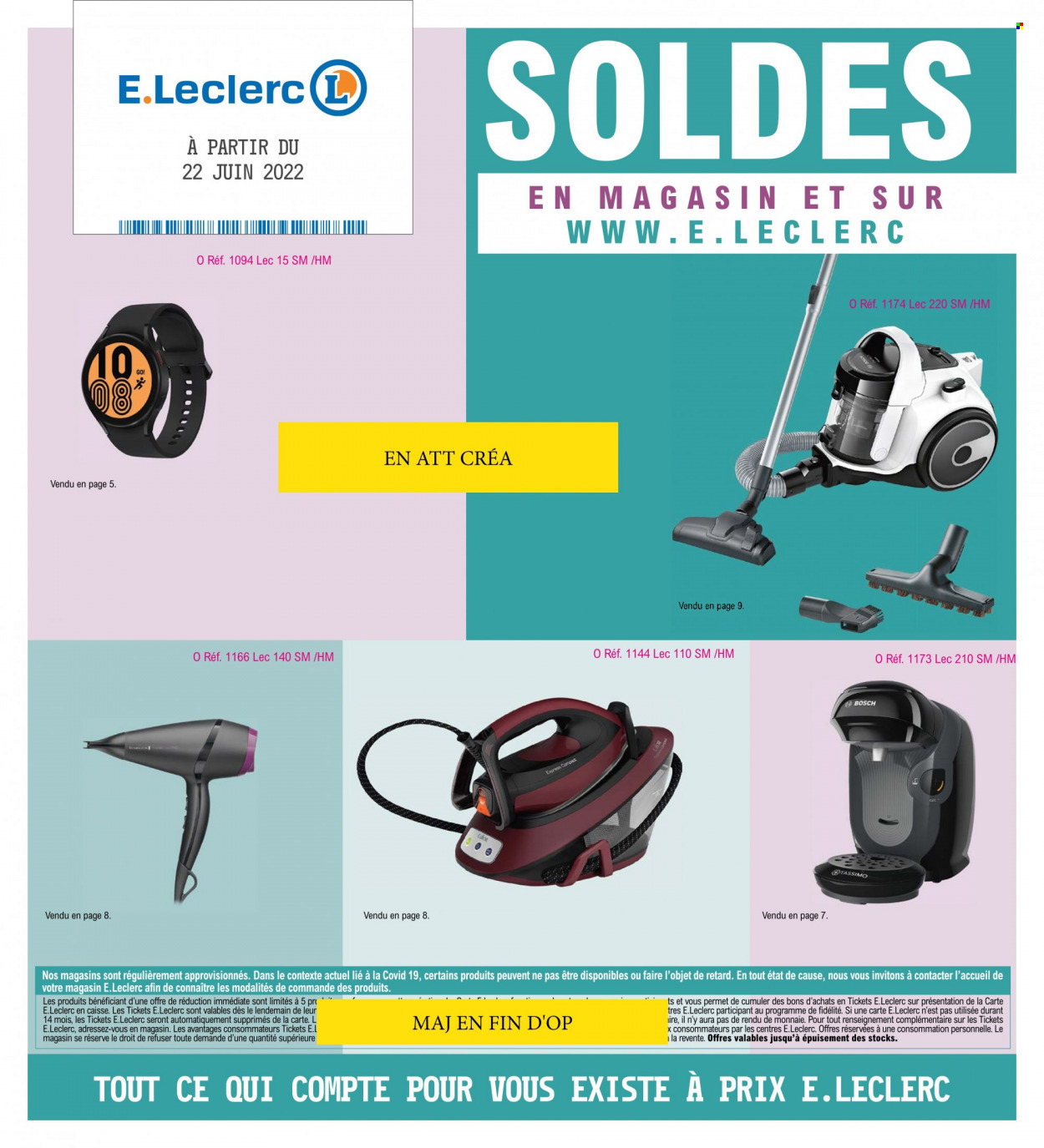 thumbnail - Catalogue E.Leclerc - 22/06/2022 - 19/07/2022 - Produits soldés - Bosch. Page 1.