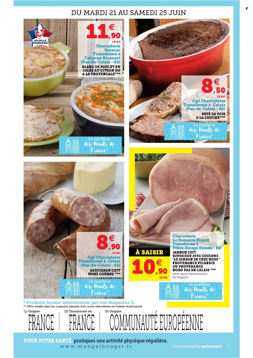thumbnail - Catalogue U express - 21/06/2022 - 02/07/2022 - Produits soldés - jambon, blanc de poulet, saucisson. Page 7.
