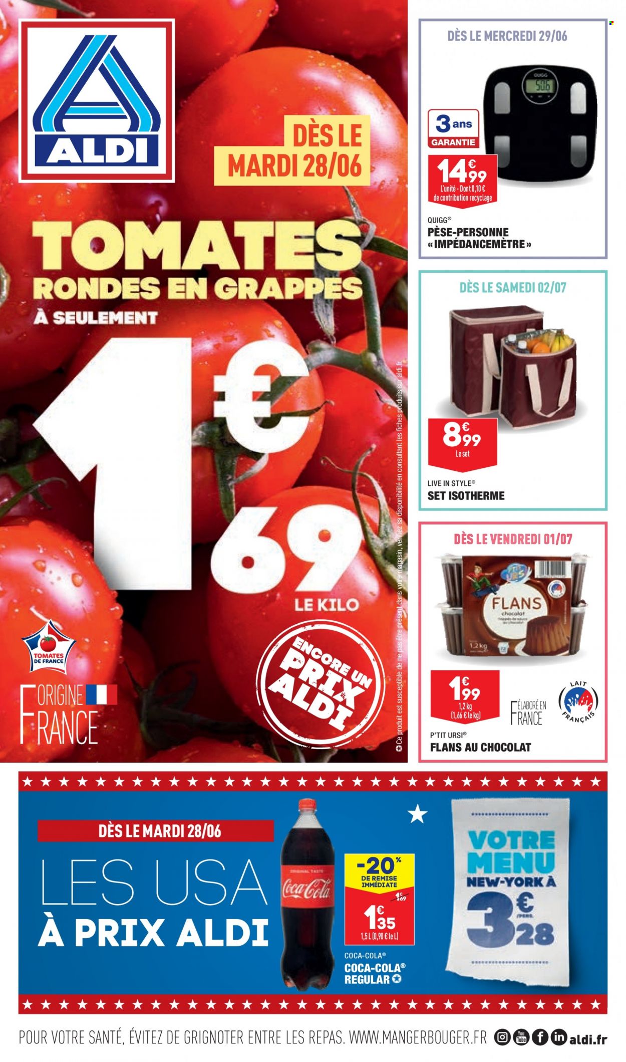 thumbnail - Catalogue ALDI - 28/06/2022 - 04/07/2022 - Produits soldés - tomates, Coca-Cola. Page 1.