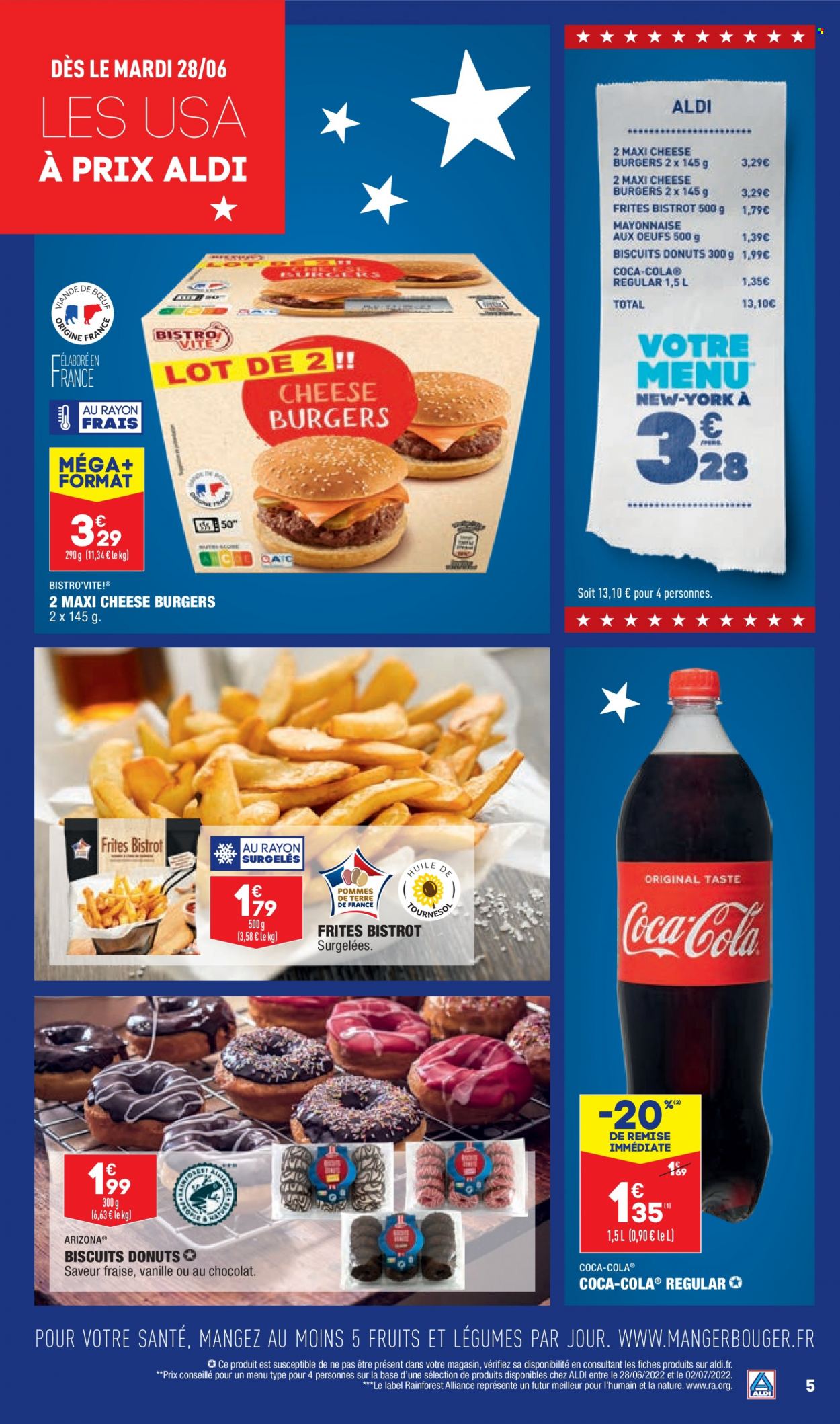thumbnail - Catalogue ALDI - 28/06/2022 - 04/07/2022 - Produits soldés - donut, frites, Coca-Cola. Page 7.