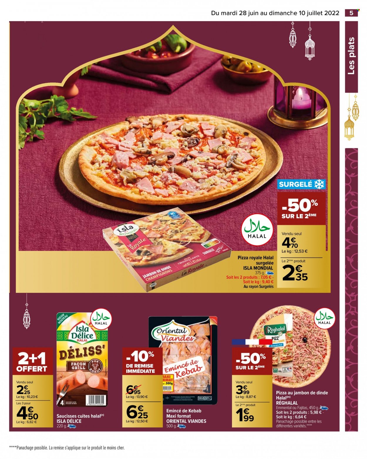 thumbnail - Catalogue Carrefour Hypermarchés - 28/06/2022 - 10/07/2022 - Produits soldés - pizza, fajitas, saucisse. Page 7.