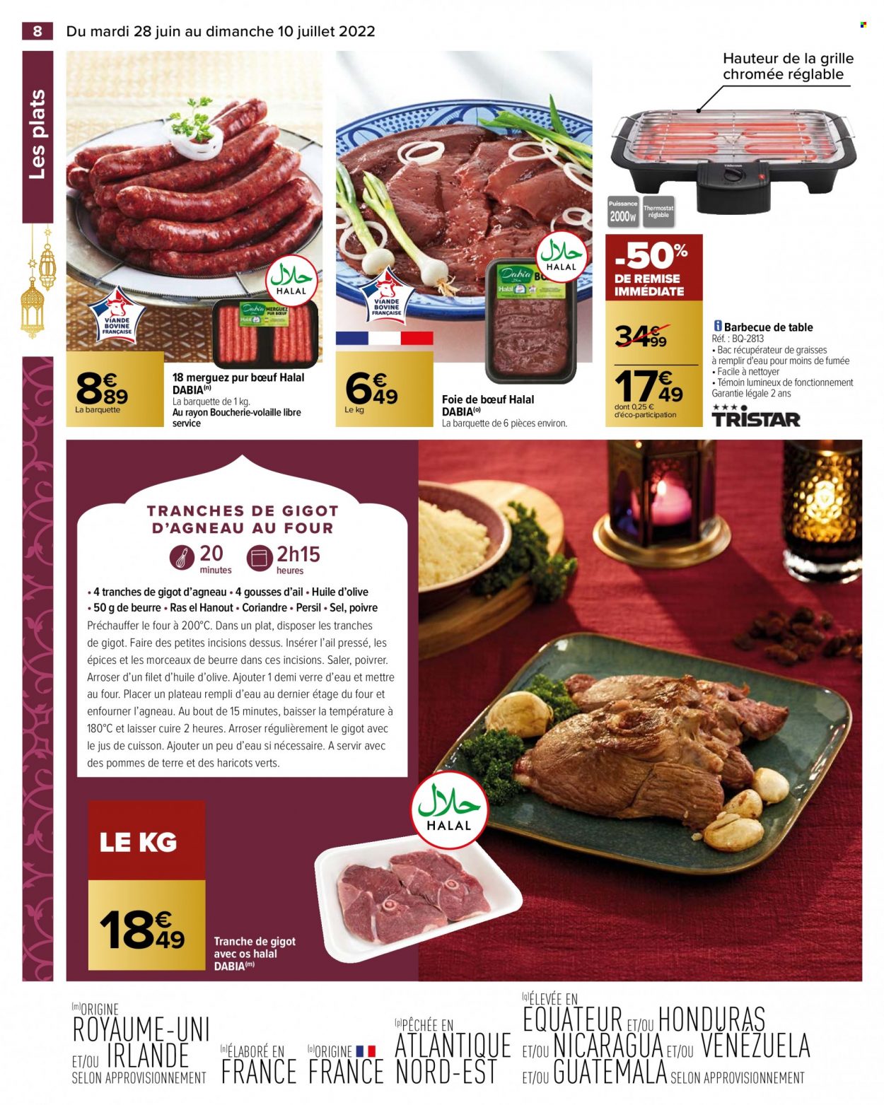 thumbnail - Catalogue Carrefour Hypermarchés - 28/06/2022 - 10/07/2022 - Produits soldés - pommes de terre, gigot d'agneau, viande d'agneau, merguez, haricots, sel, coriandre, persil, Persil, verre. Page 10.