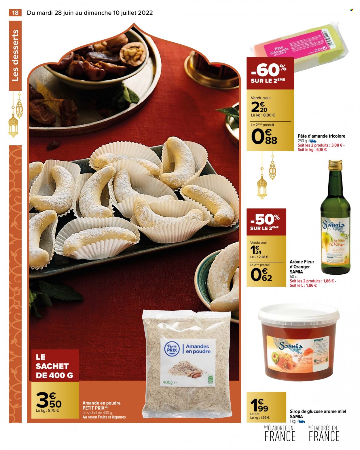 thumbnail - Catalogue Carrefour Hypermarchés - 28/06/2022 - 10/07/2022 - Produits soldés - amandes en poudre, sirop, miel, fleur. Page 20.