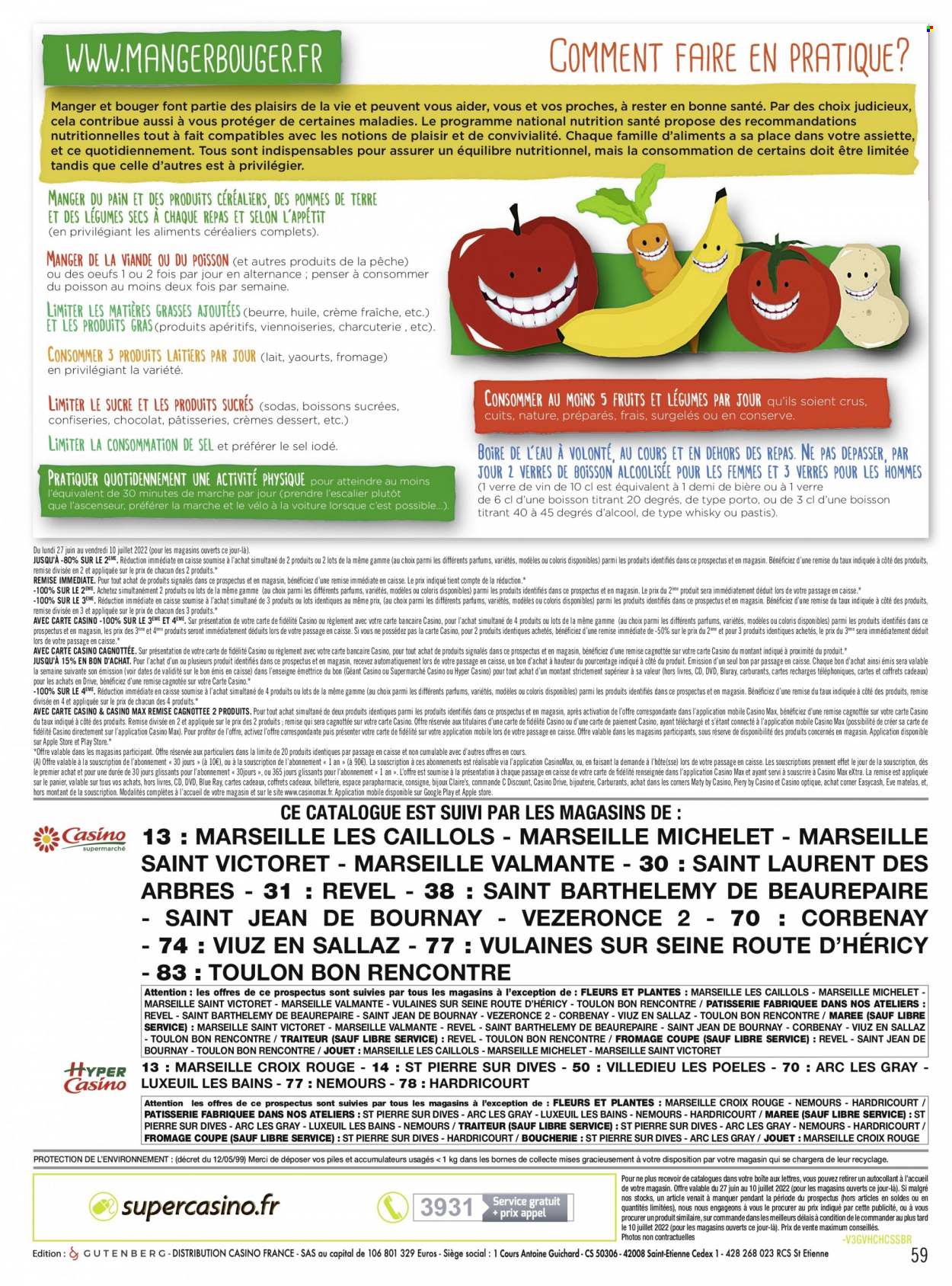 thumbnail - Catalogue Géant Casino - 27/06/2022 - 10/07/2022 - Produits soldés - pommes de terre, yaourt, beurre, crème fraîche, matelas. Page 59.