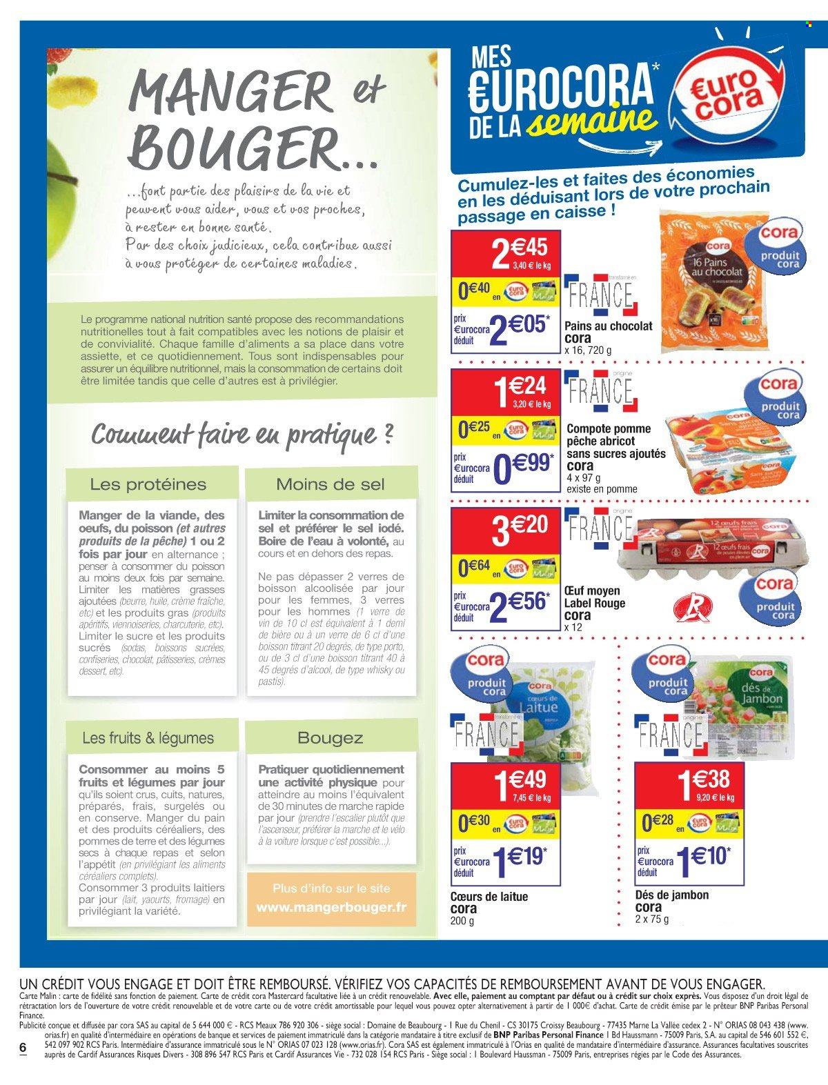 thumbnail - Catalogue Cora - 28/06/2022 - 04/07/2022 - Produits soldés - pommes de terre, pain au chocolat, yaourt, beurre, crème fraîche, verre. Page 6.