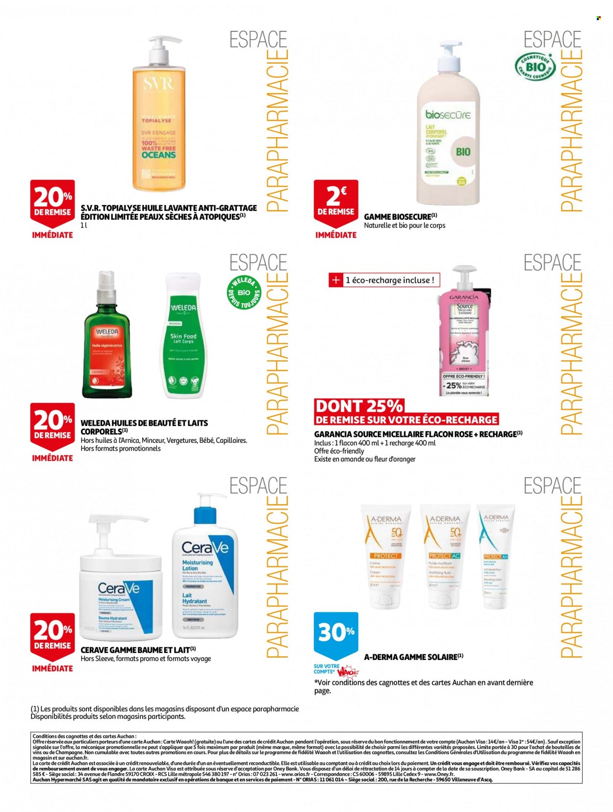 thumbnail - Catalogue Auchan - 29/06/2022 - 12/07/2022 - Produits soldés - huile, vin, Weleda, A-DERMA, lait hydratant, lotion pour le corps. Page 11.
