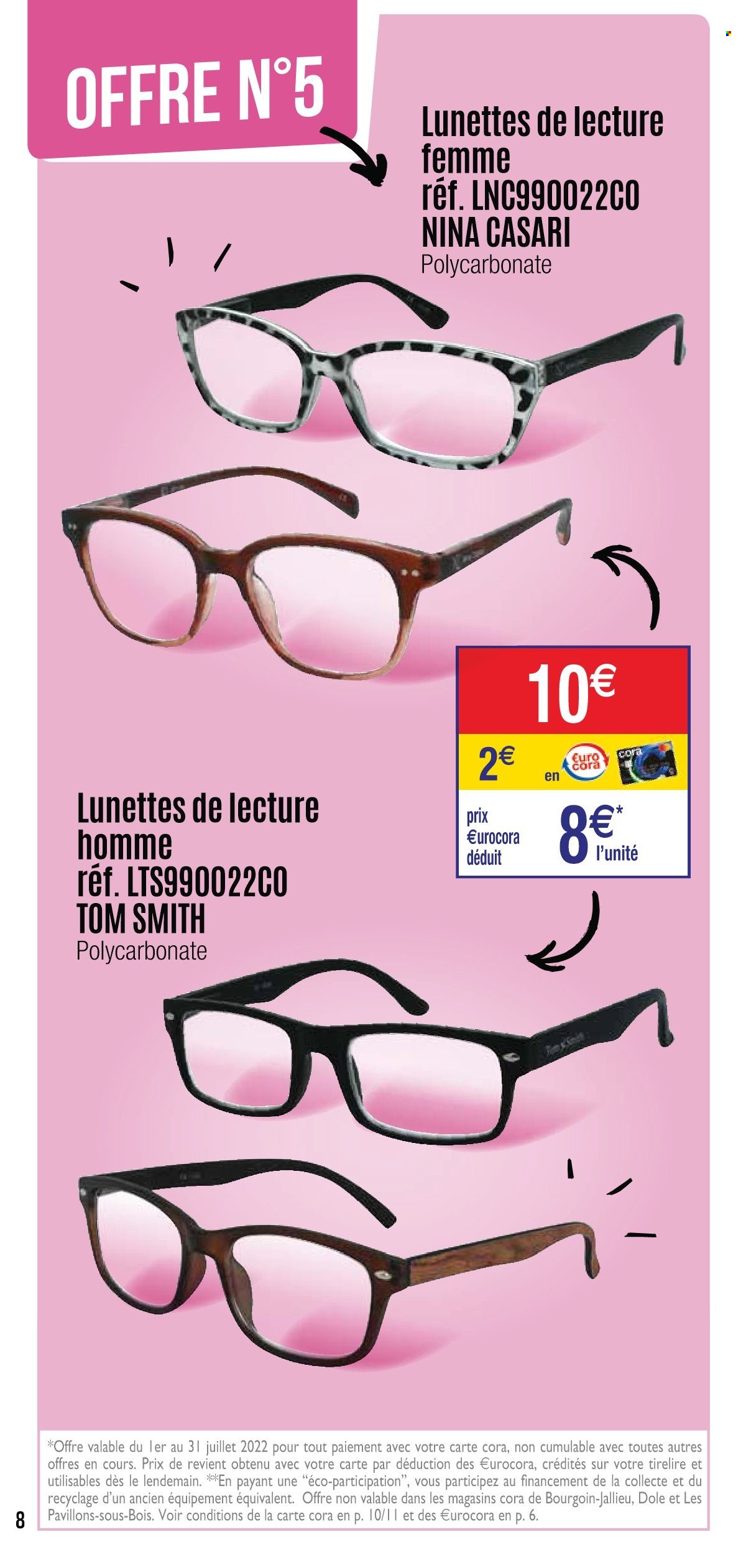 thumbnail - Catalogue Cora - 01/07/2022 - 31/07/2022 - Produits soldés - lunettes. Page 8.