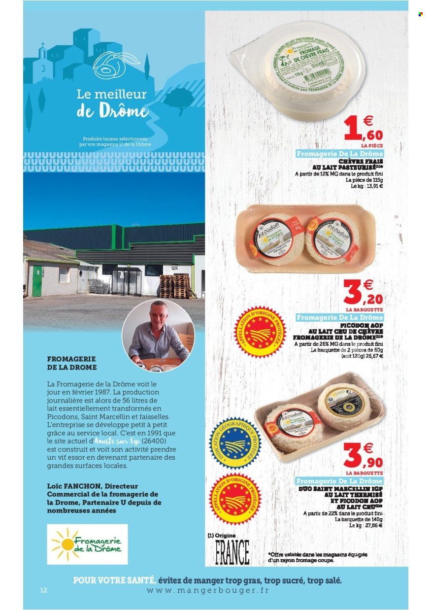 thumbnail - Catalogue Magasins U - 28/06/2022 - 10/07/2022 - Produits soldés - fromage, fromage de chèvre, Saint Marcellin. Page 12.