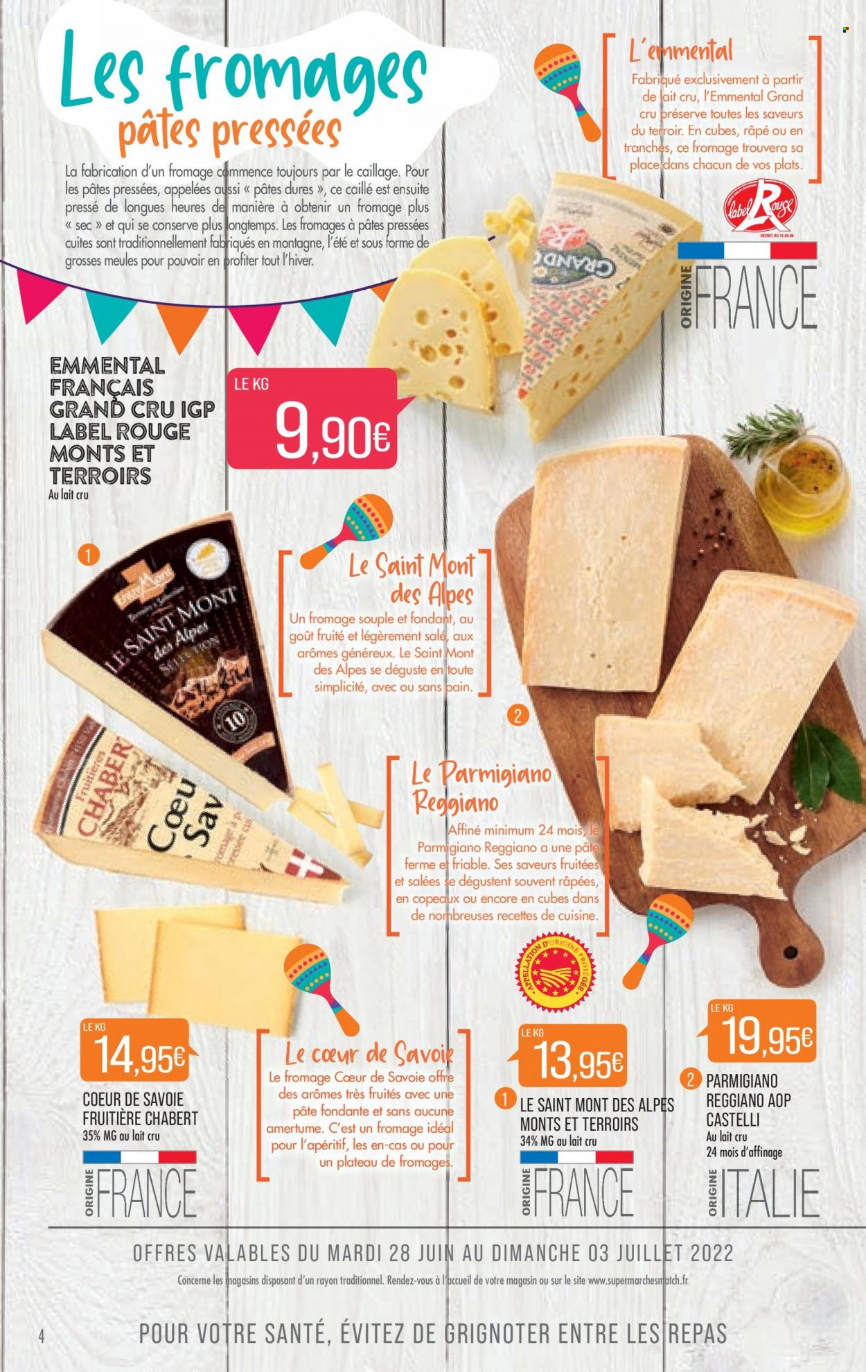 thumbnail - Catalogue Supermarché Match - 28/06/2022 - 10/07/2022 - Produits soldés - pain, fromage, parmesan, plateau de fromages. Page 4.