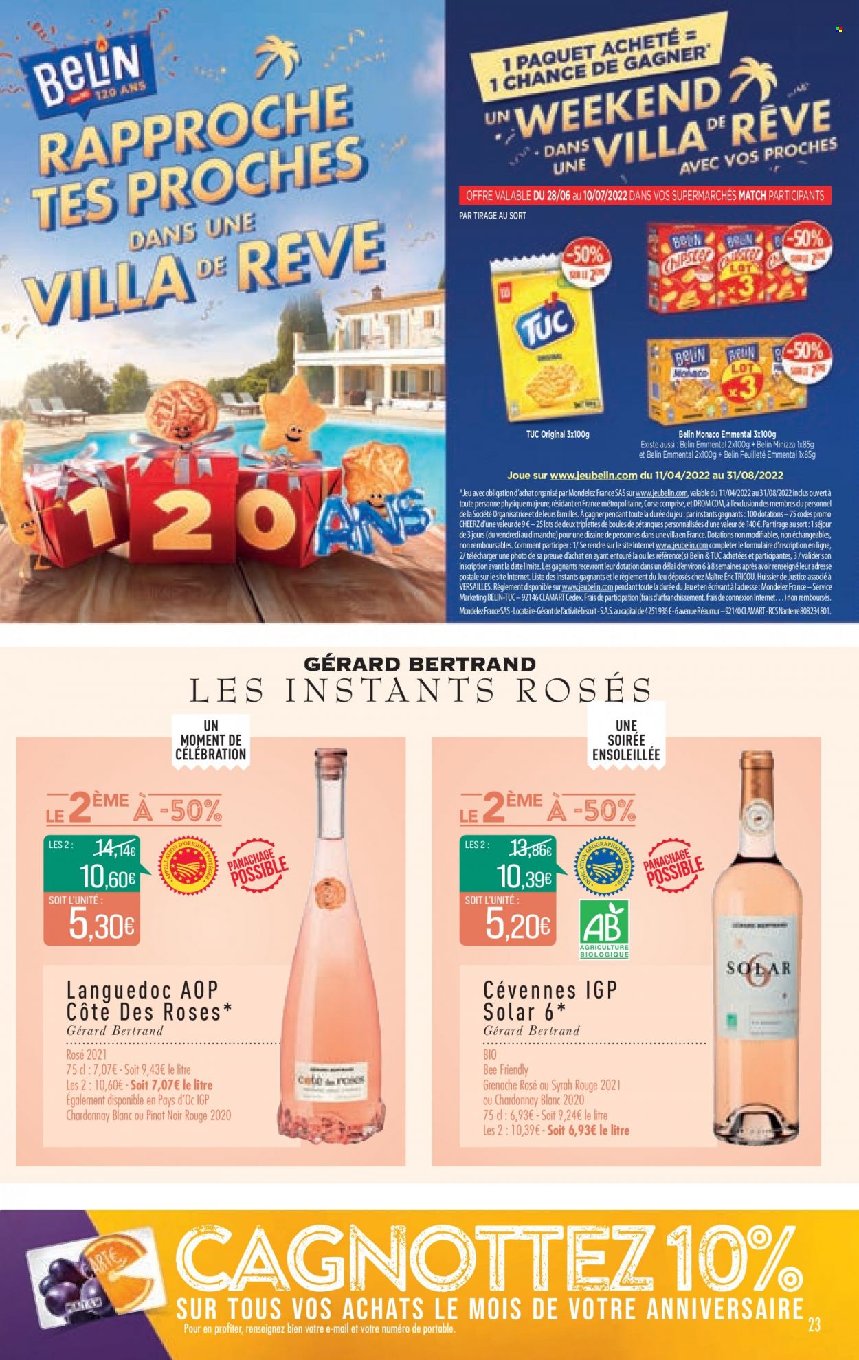 thumbnail - Catalogue Supermarché Match - 28/06/2022 - 10/07/2022 - Produits soldés - emmental, biscuits, TUC, vin. Page 23.