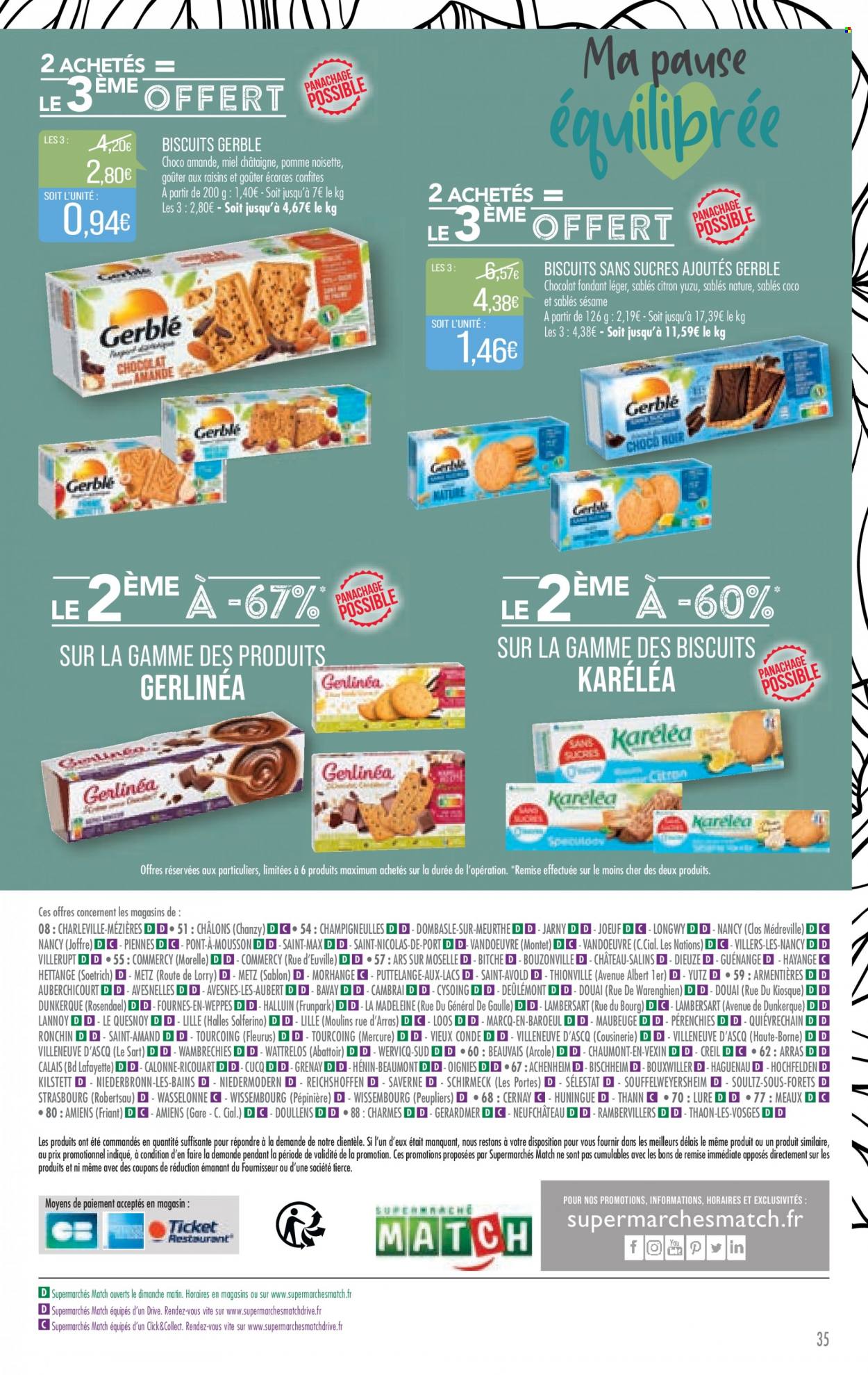 thumbnail - Catalogue Supermarché Match - 28/06/2022 - 10/07/2022 - Produits soldés - châtaigne, chocolat, biscuits, sablés, sésame, miel. Page 35.