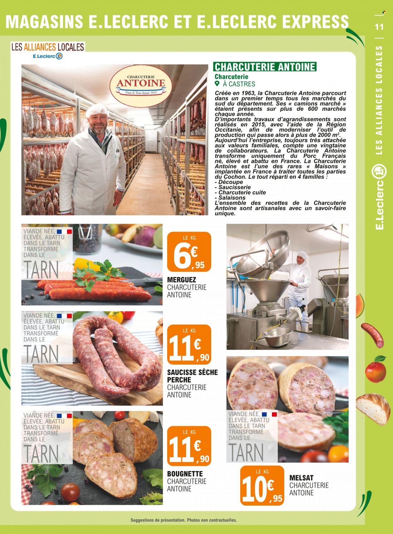 thumbnail - Catalogue E.Leclerc - 28/06/2022 - 09/07/2022 - Produits soldés - saucisse sèche, merguez, saucisse. Page 11.