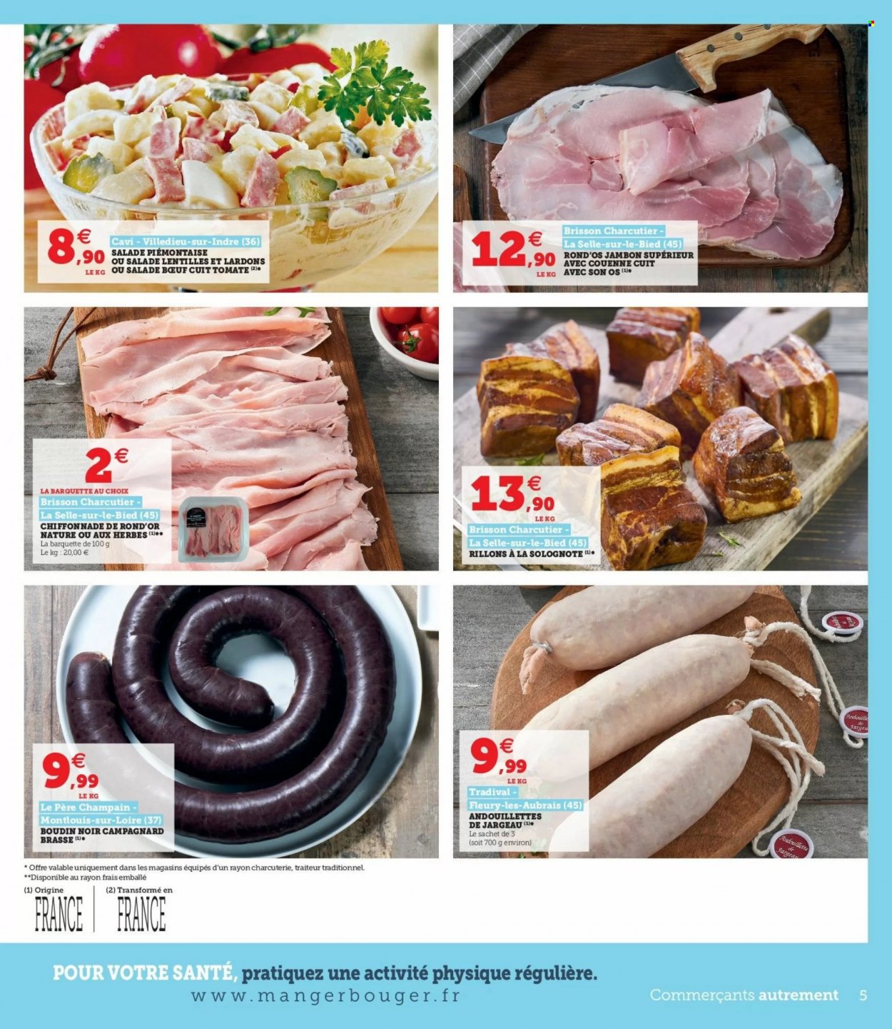 thumbnail - Catalogue Magasins U - 28/06/2022 - 09/07/2022 - Produits soldés - salade, lentilles, lardons, campagnard, andouillette, boudin de viande, boudin noir. Page 5.