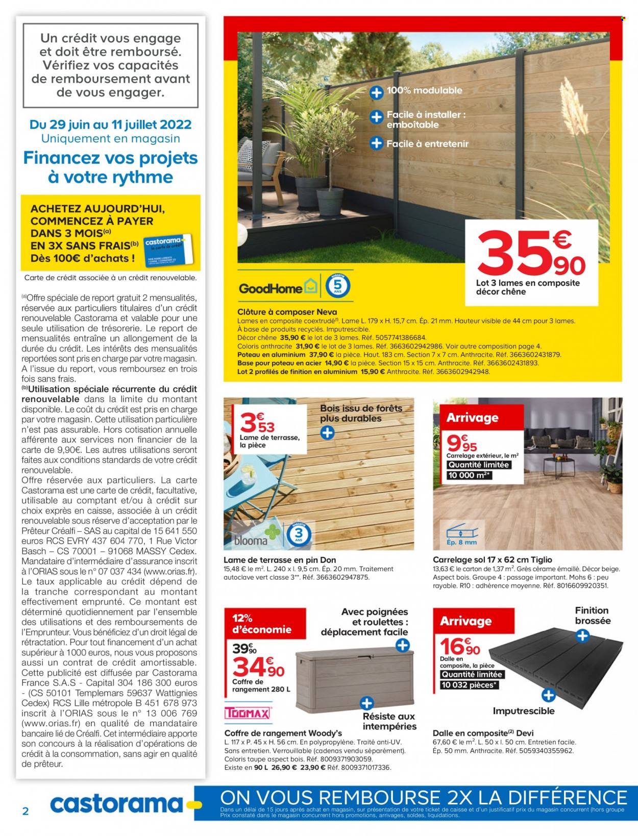 thumbnail - Catalogue Castorama - 29/06/2022 - 11/07/2022 - Produits soldés - coffre, carrelage, grès cérame. Page 2.
