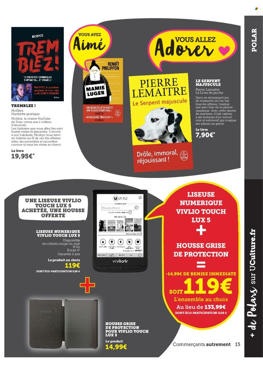 thumbnail - Catalogue HYPER U - 01/07/2022 - 13/08/2022 - Produits soldés - liseuse, livre. Page 15.