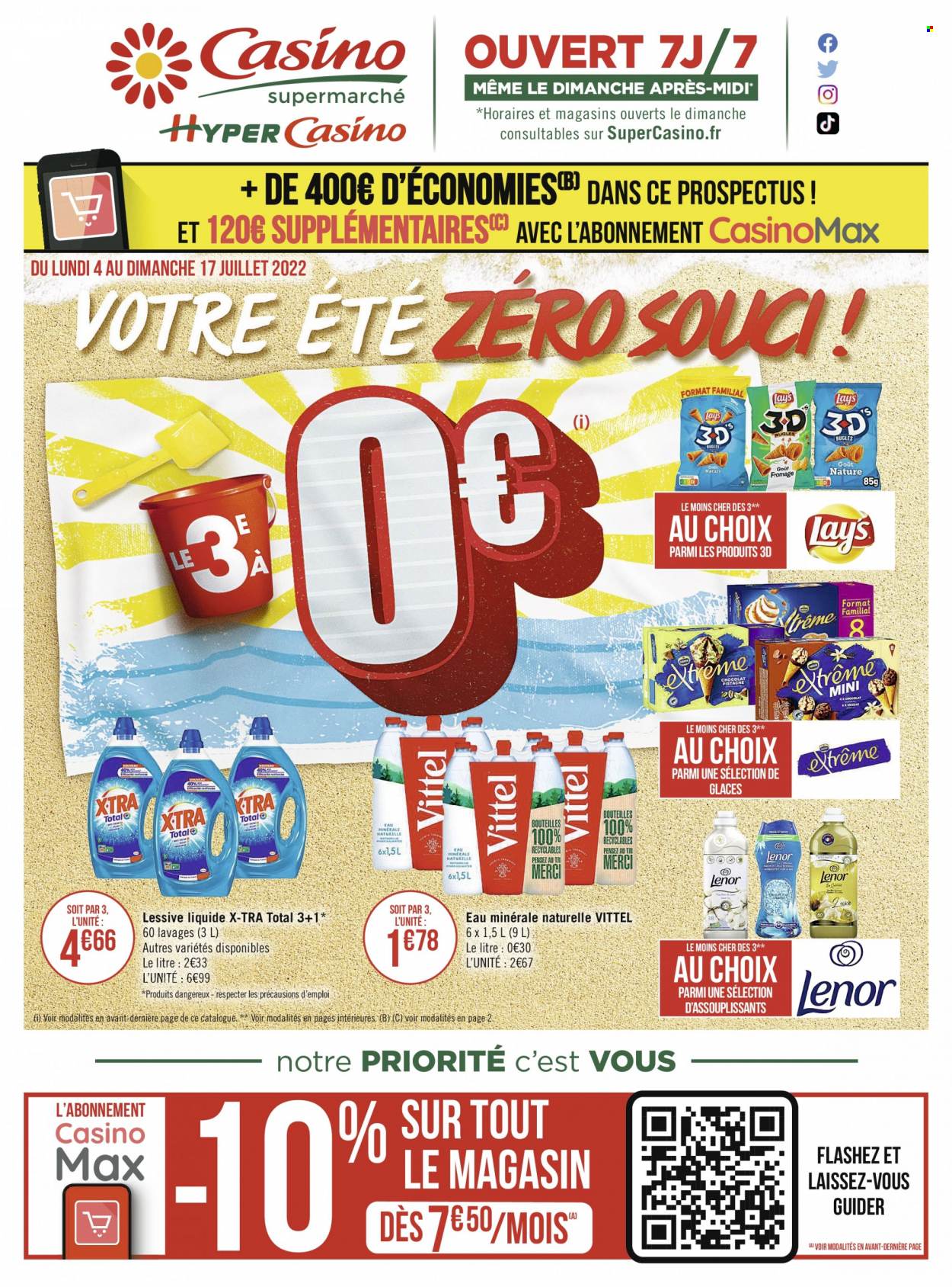 thumbnail - Catalogue Géant Casino - 04/07/2022 - 17/07/2022 - Produits soldés - eau minérale, eau minérale naturelle, Vittel. Page 1.