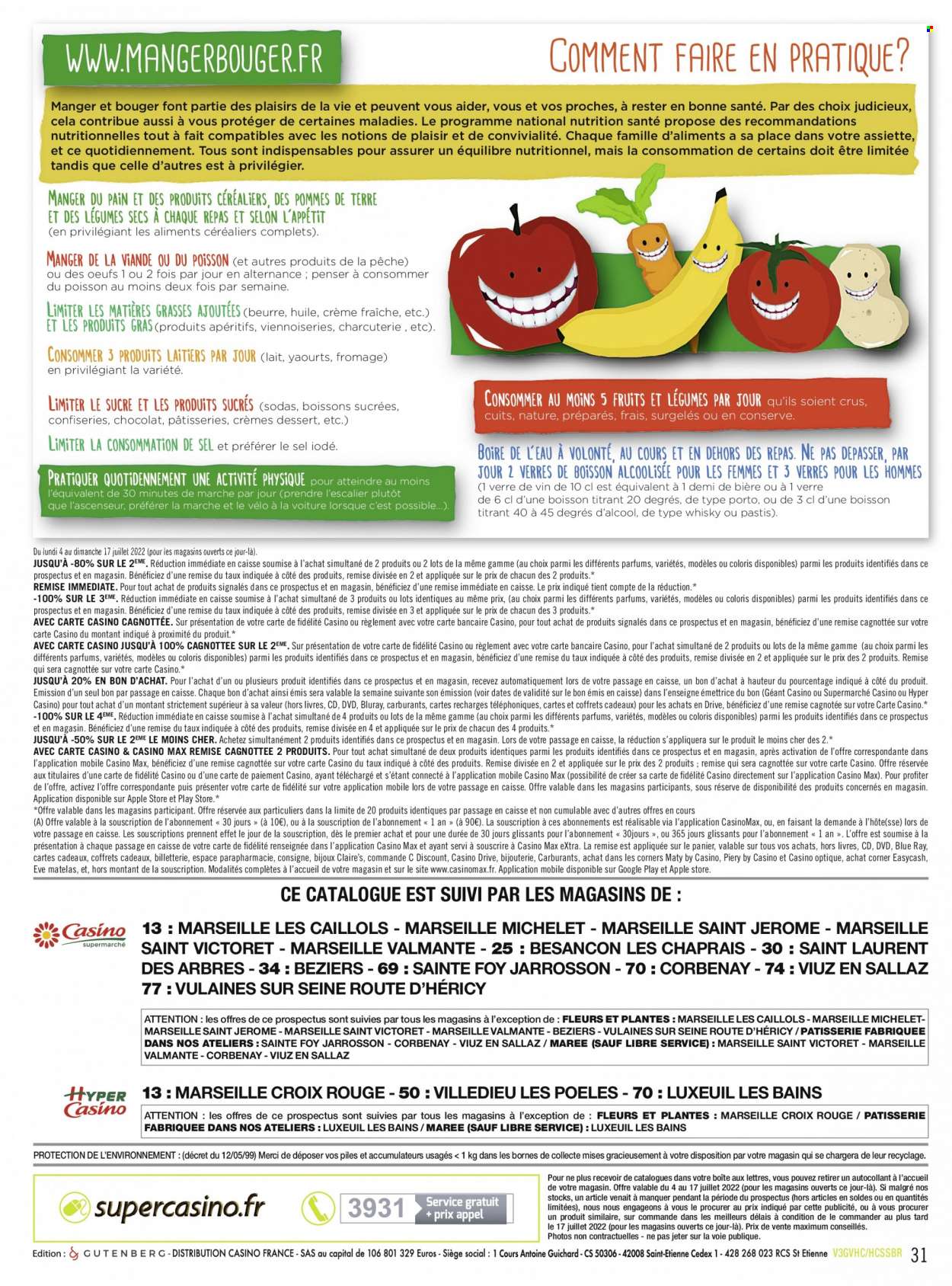 thumbnail - Catalogue Géant Casino - 04/07/2022 - 17/07/2022 - Produits soldés - pommes de terre, yaourt, beurre, crème fraîche, matelas. Page 31.