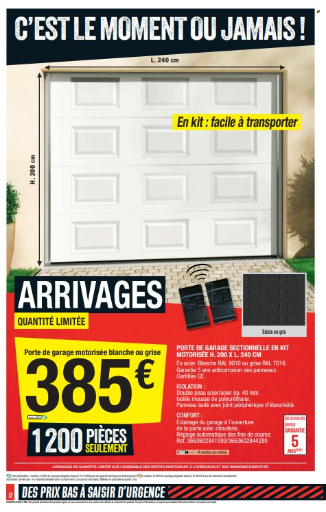 thumbnail - Catalogue Brico Dépôt - 01/07/2022 - 14/07/2022 - Produits soldés - porte de garage. Page 12.