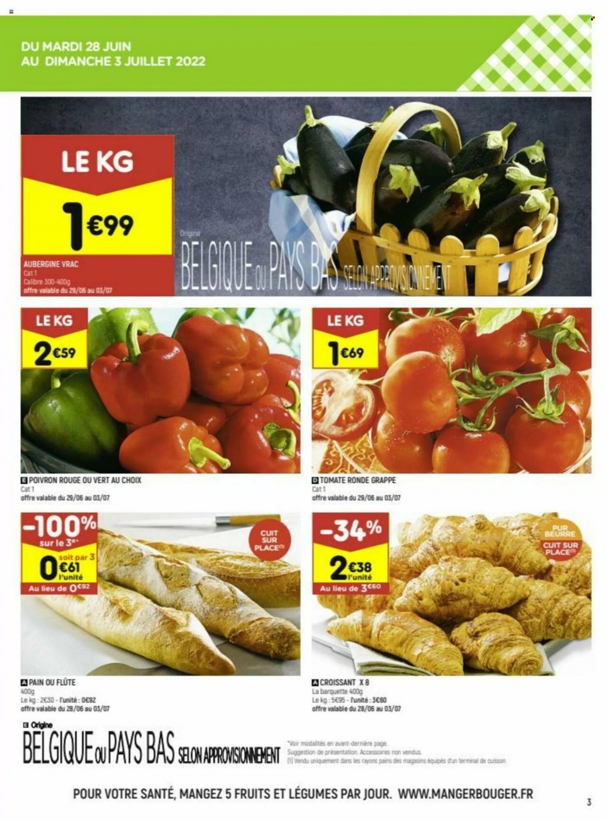 thumbnail - Catalogue Leader Price - 28/06/2022 - 10/07/2022 - Produits soldés - tomates, aubergine, poivrons. Page 3.