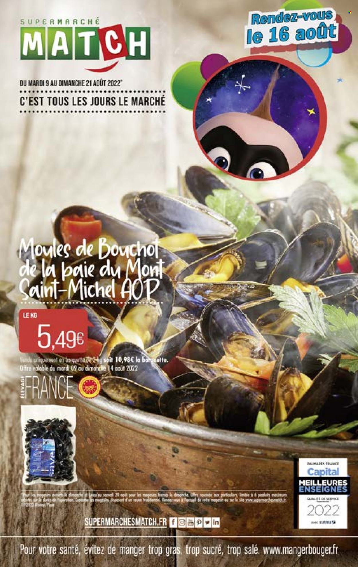 Catalogue Supermarché Match - 09/08/2022 - 21/08/2022. Page 1