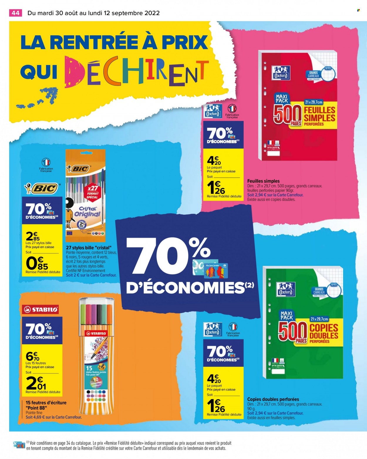 Catalogue Carrefour Hypermarchés - 30/08/2022 - 12/09/2022. Page 44