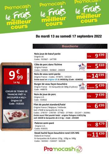 Catalogue Promocash - 13/09/2022 - 17/09/2022.