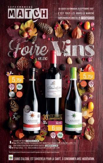 Catalogue Supermarché Match - 08/09/2022 - 25/09/2022.