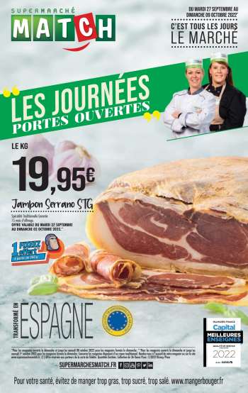 Catalogue Supermarché Match - 27/09/2022 - 09/10/2022.