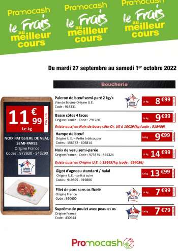 Catalogue Promocash - 27/09/2022 - 01/10/2022.