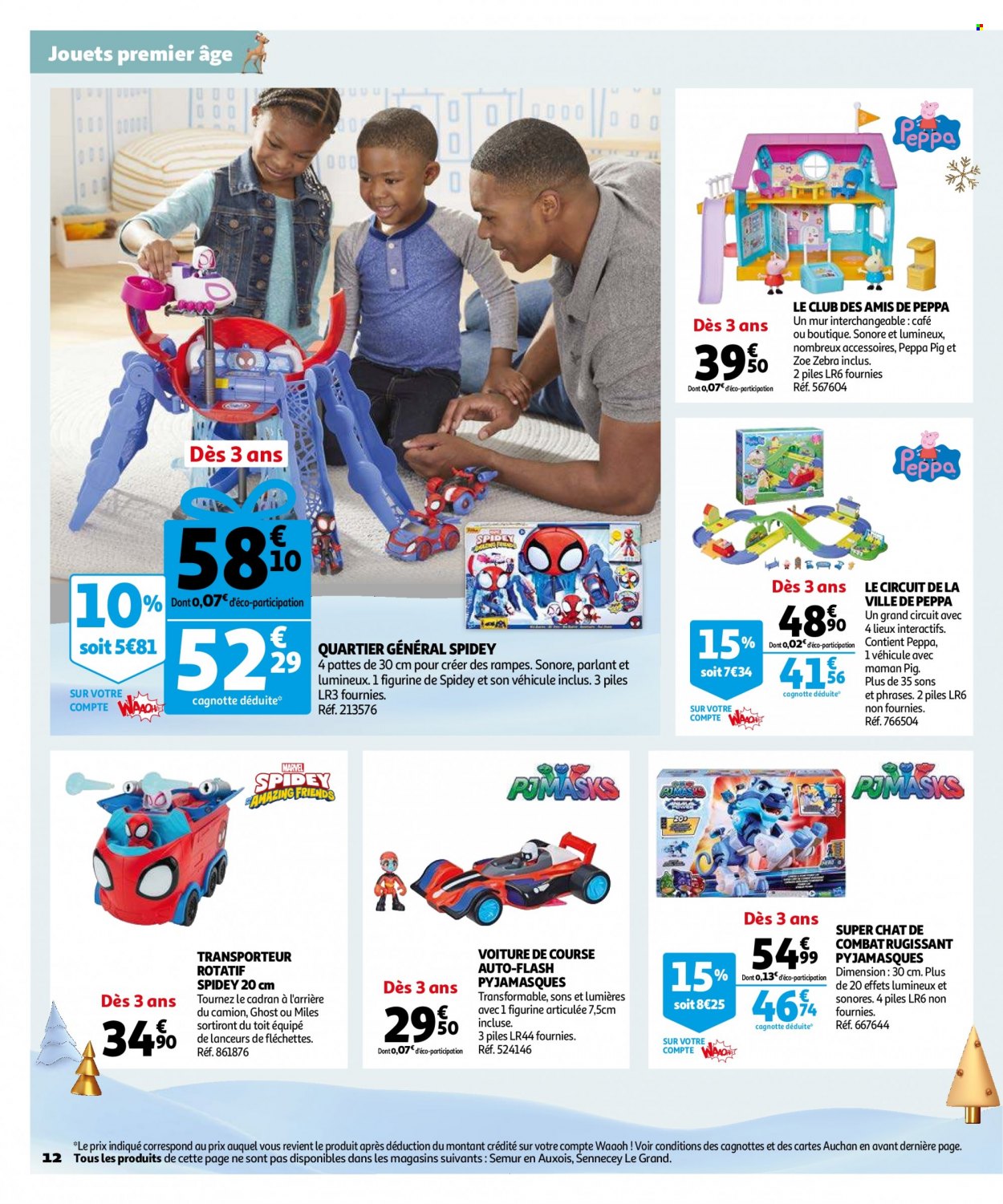thumbnail - Catalogue Auchan - 14/10/2022 - 06/12/2022 - Produits soldés - camion, voiture de course, Pyjamasques. Page 12.