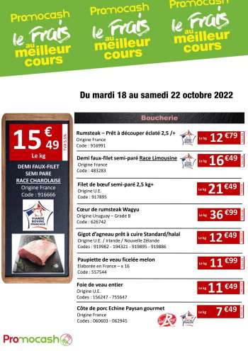 Catalogue Promocash - 18/10/2022 - 22/10/2022.