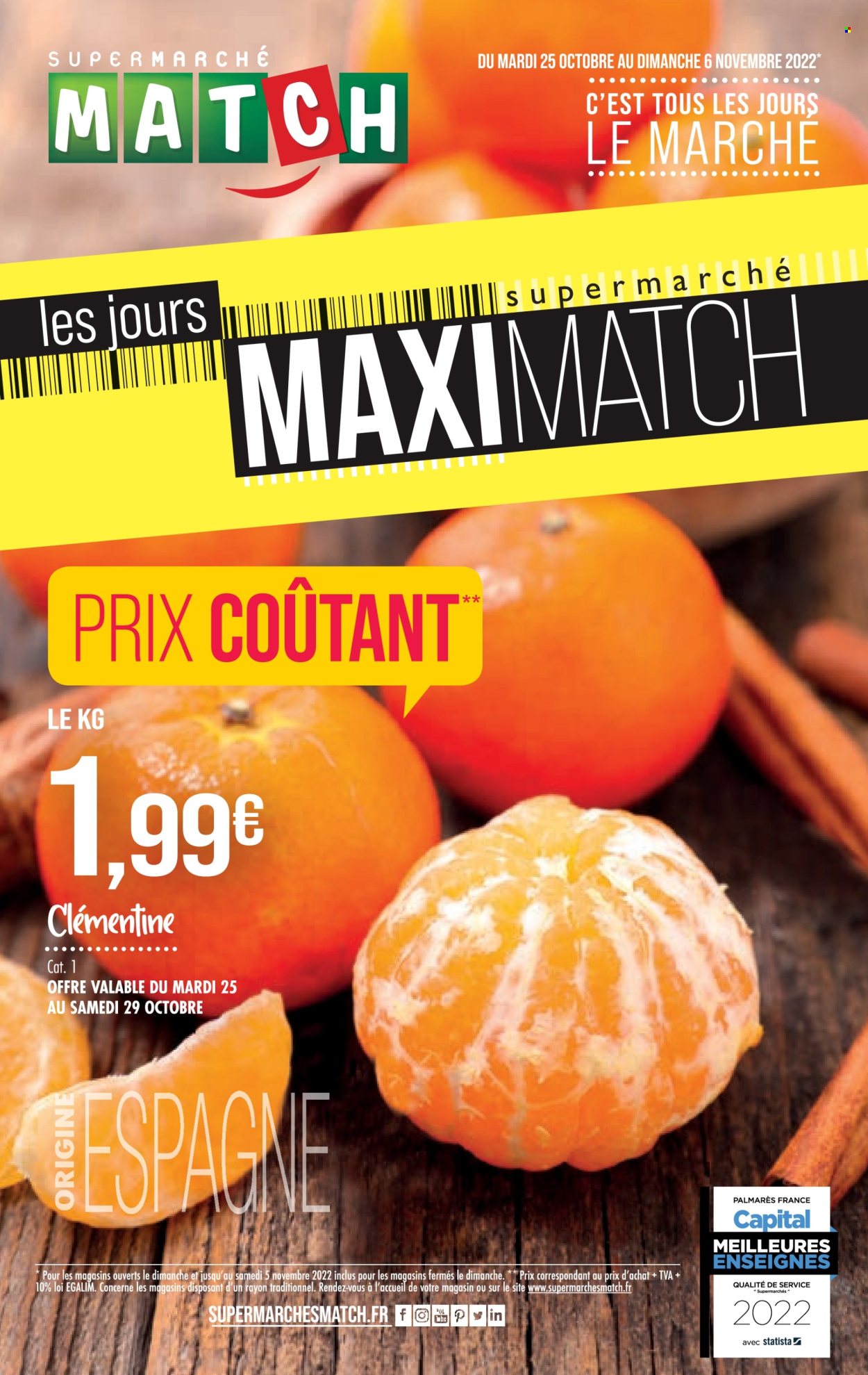 Catalogue Supermarché Match - 25/10/2022 - 06/11/2022. Page 1