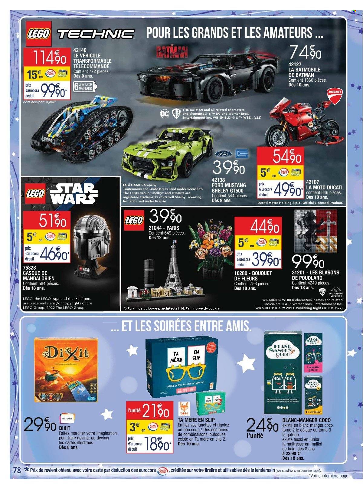 thumbnail - Catalogue Cora - 25/10/2022 - 07/12/2022 - Produits soldés - casque, Batman, slip, maillot de bain, lunettes, Lego, LEGO Technic. Page 78.
