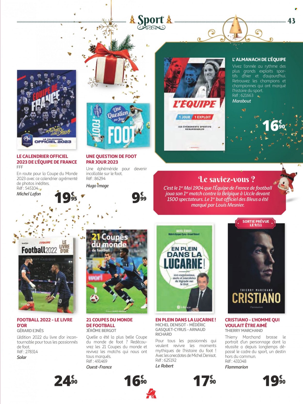 thumbnail - Catalogue Auchan - 07/11/2022 - 24/12/2022 - Produits soldés - brosse, calendrier, livre. Page 43.