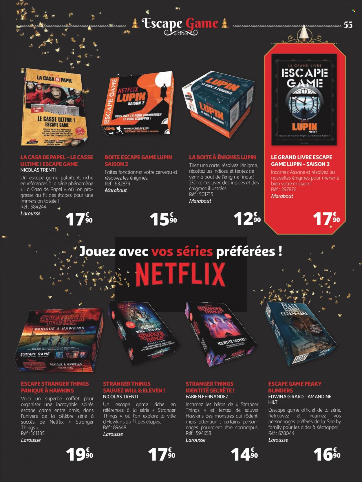 thumbnail - Catalogue Auchan - 07/11/2022 - 24/12/2022 - Produits soldés - coffret, livre, Escape Game. Page 55.