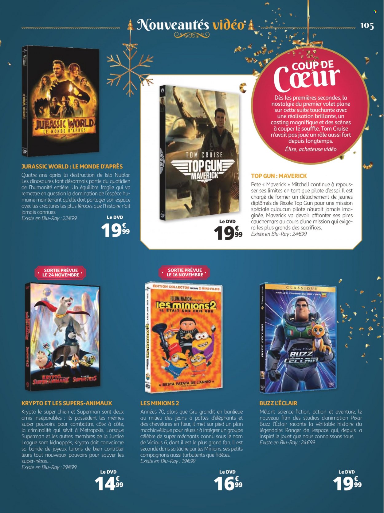 thumbnail - Catalogue Auchan - 07/11/2022 - 24/12/2022 - Produits soldés - éclair, DVD, jeans. Page 105.