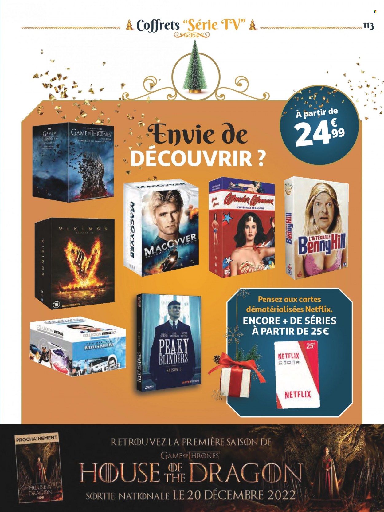 thumbnail - Catalogue Auchan - 07/11/2022 - 24/12/2022 - Produits soldés - Magnum, téléviseur, dragon. Page 113.