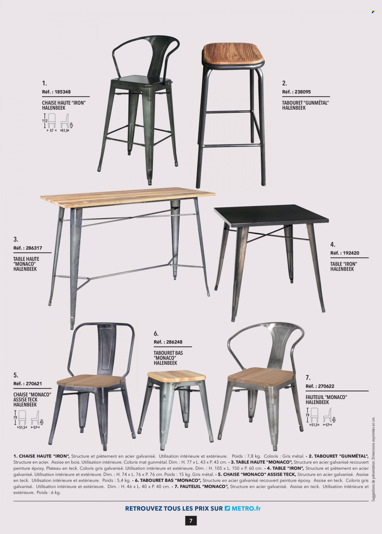 thumbnail - Catalogue Metro - 03/11/2022 - 31/12/2022 - Produits soldés - table, chaise, tabouret, chaise de bar, fauteuil. Page 7.