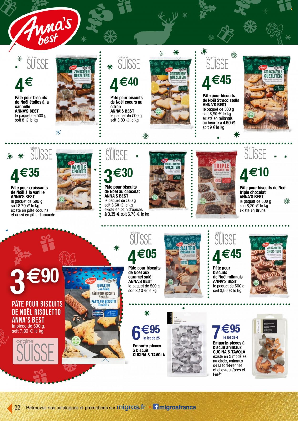 thumbnail - Catalogue Migros France - 14/11/2022 - 18/12/2022 - Produits soldés - croissant, pain d’épices, biscuits. Page 22.
