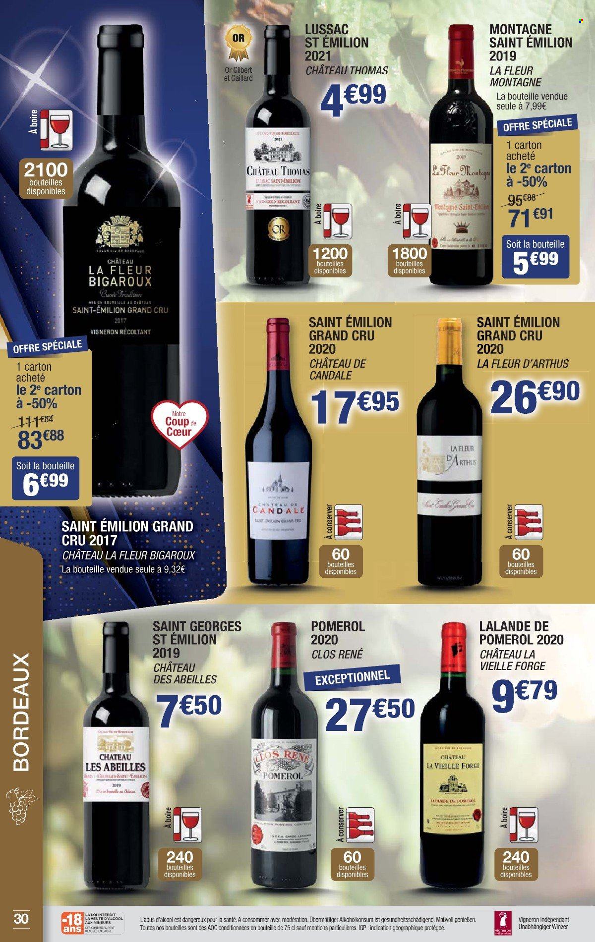 thumbnail - Catalogue Cora - 15/11/2022 - 31/12/2022 - Produits soldés - Gilbert, Bordeaux, vin rouge, vin. Page 30.