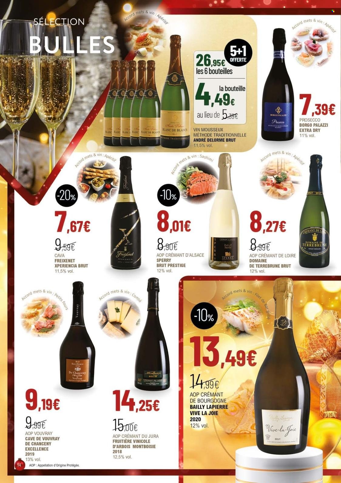 thumbnail - Catalogue La Vignery - 15/11/2022 - 11/12/2022 - Produits soldés - Crémant d’Alsace, champagne, Prosecco, vin, Crémant de Bourgogne, alcool, apéritif. Page 14.