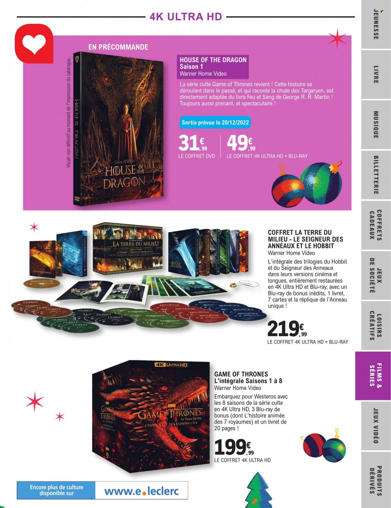 thumbnail - Catalogue E.Leclerc - 15/11/2022 - 24/12/2022 - Produits soldés - livre, DVD, dragon. Page 79.