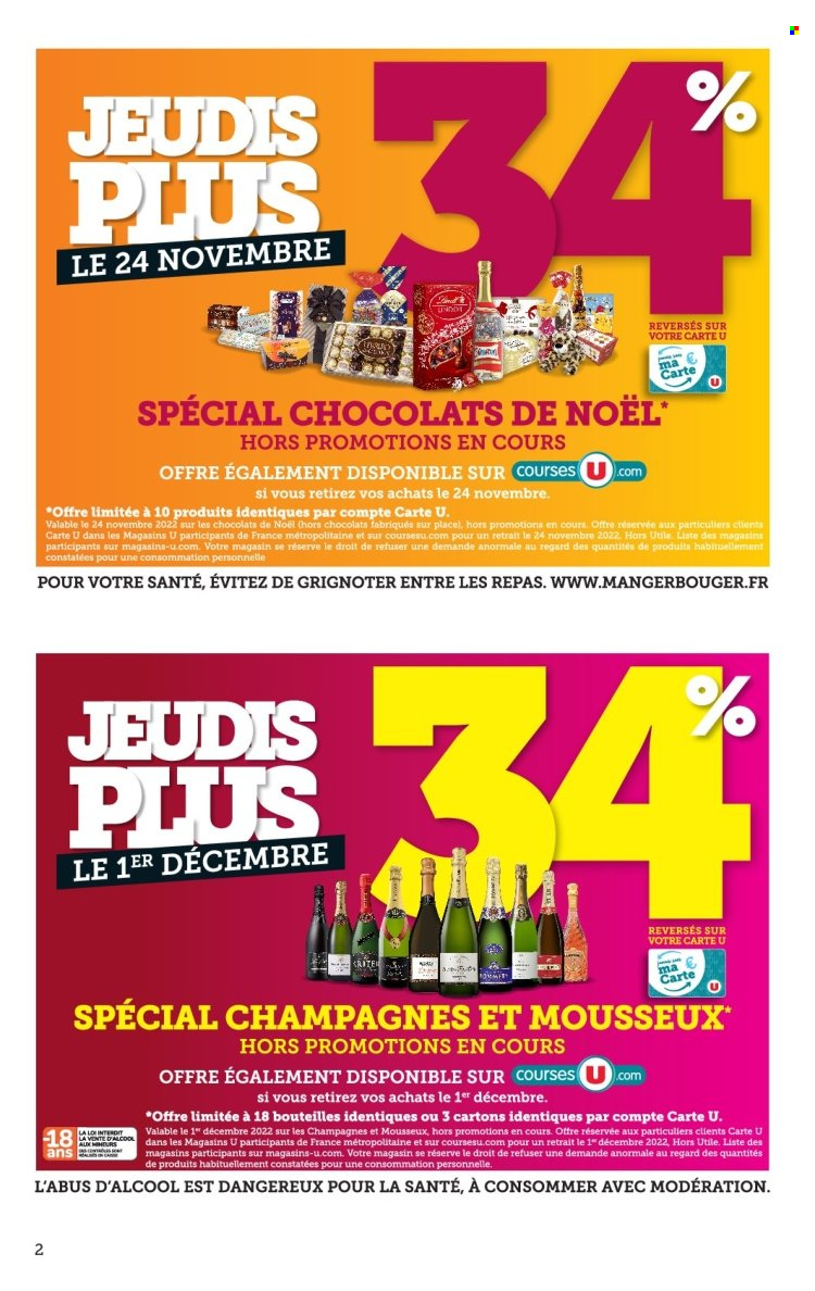 thumbnail - Catalogue SUPER U - 15/11/2022 - 24/12/2022 - Produits soldés - chocolat, chocolats de Noël. Page 2.
