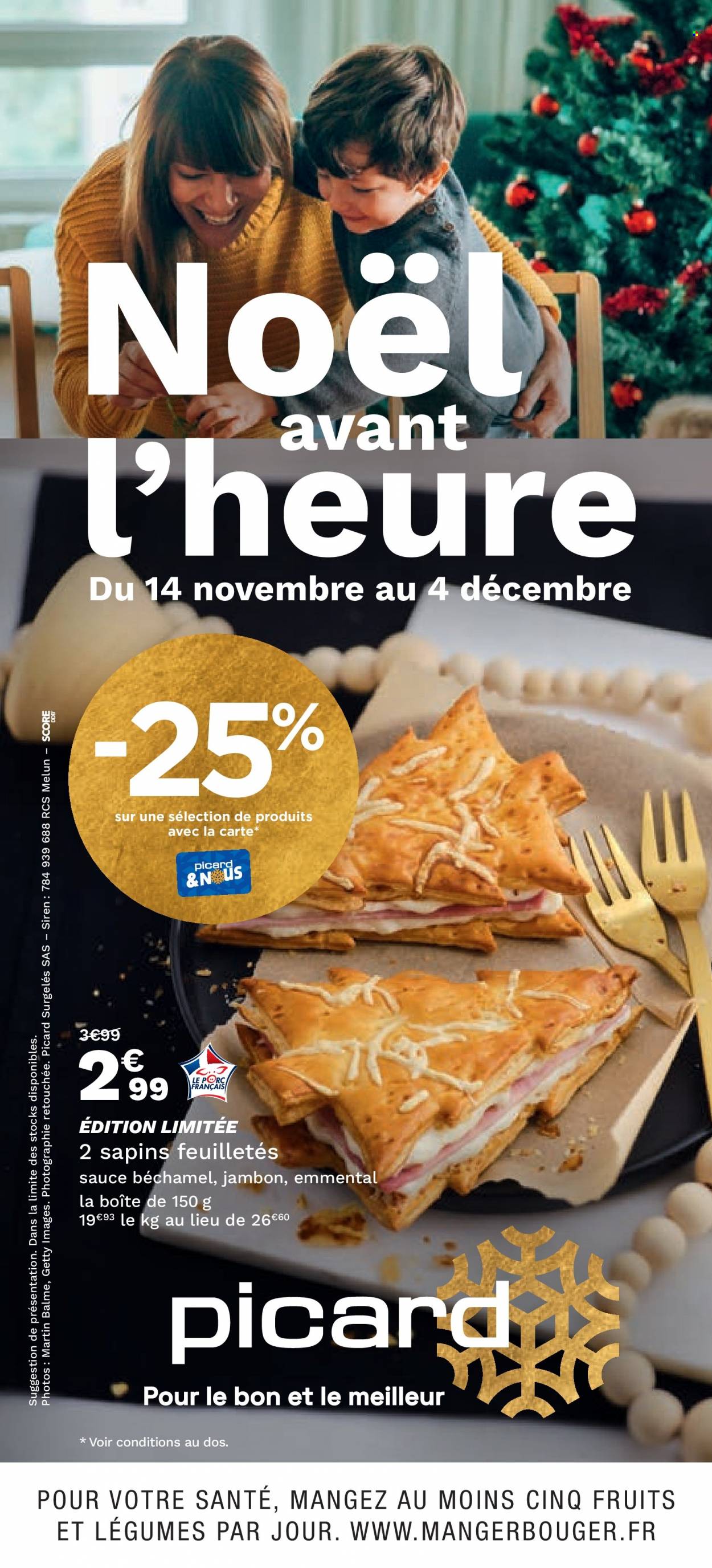 thumbnail - Catalogue Picard - 14/11/2022 - 04/12/2022 - Produits soldés - emmental, fromage. Page 1.
